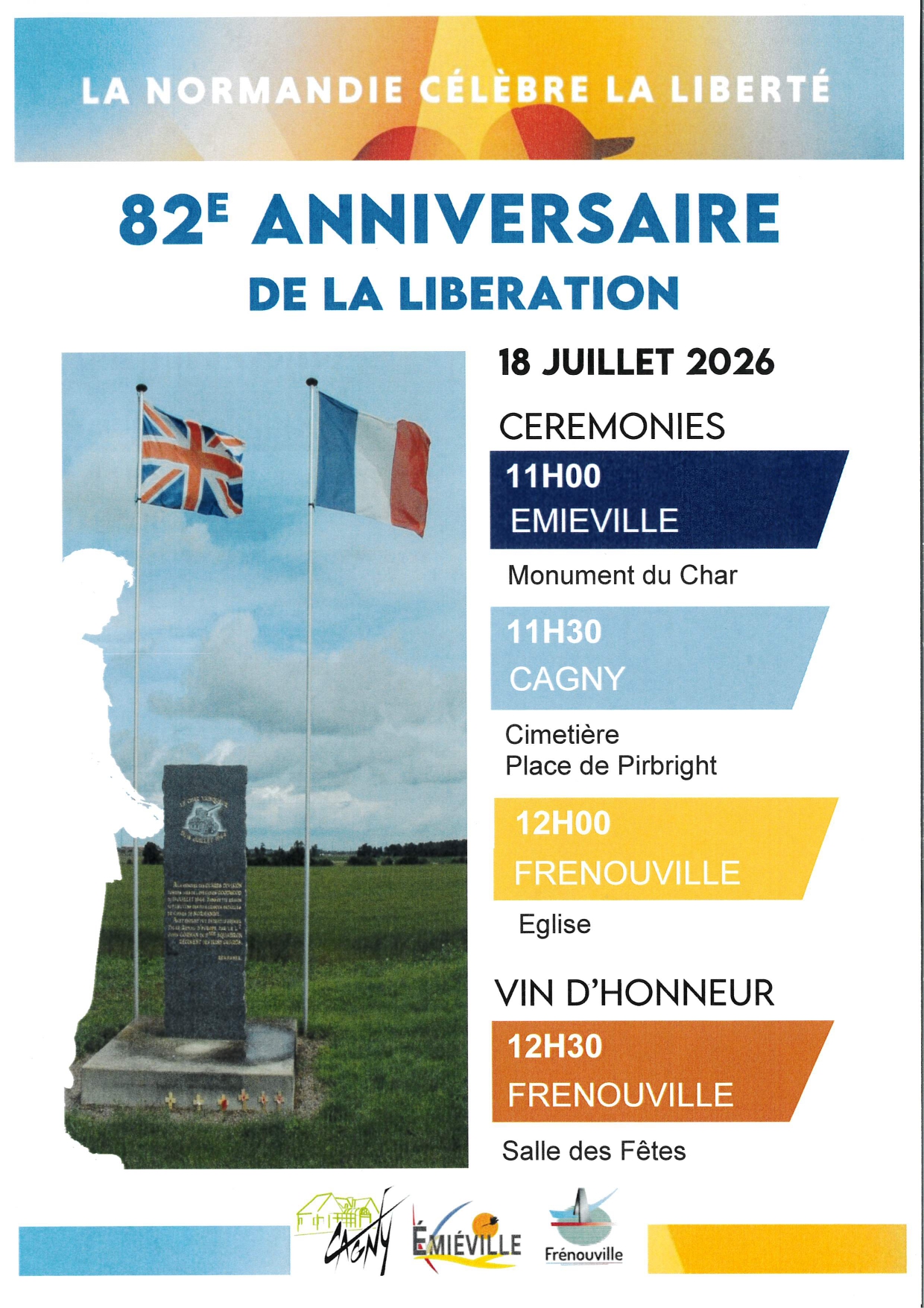 Festivités du 82ème anniversaire de la Libération de Frénouville – Cagny – Émiéville